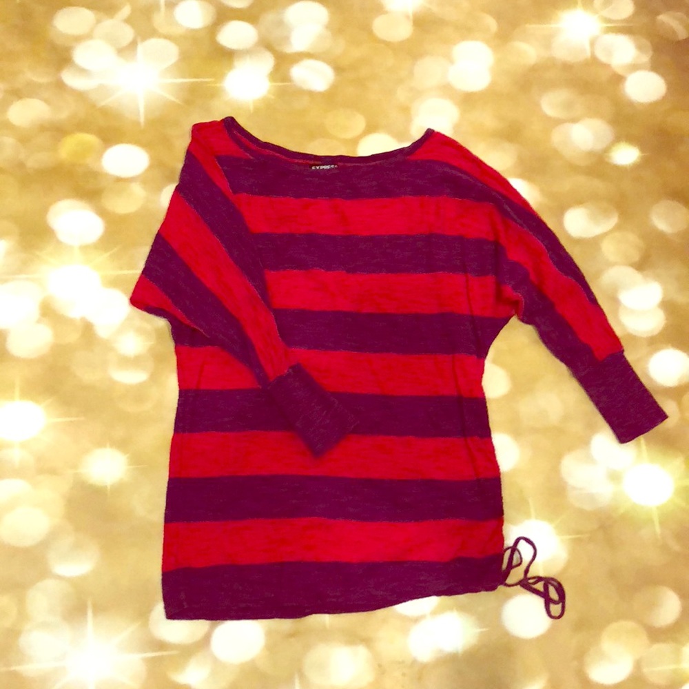 Express top in red and plum